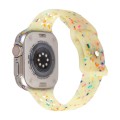 For Apple Watch SE 2023 44mm Jelly Color Dots Liquid Silicone Watch Band(Yellow)