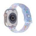 For Apple Watch SE 2023 40mm Jelly Color Dots Liquid Silicone Watch Band(Sky Blue)