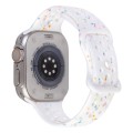 For Apple Watch Series 9 45mm Jelly Color Dots Liquid Silicone Watch Band(White)