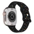 For Apple Watch Series 9 45mm Jelly Color Dots Liquid Silicone Watch Band(Black)