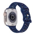 For Apple Watch Series 9 41mm Jelly Color Dots Liquid Silicone Watch Band(Midnight Blue)