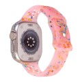 For Apple Watch SE 2022 44mm Jelly Color Dots Liquid Silicone Watch Band(Pink)