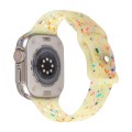 For Apple Watch SE 44mm Jelly Color Dots Liquid Silicone Watch Band(Yellow)