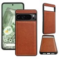 For Google Pixel 9 Pro Cowhide Texture Back Cover Phone Case(Brown)