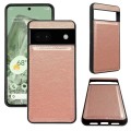 For Google Pixel 6a Cowhide Texture Back Cover Phone Case(Rose Gold)