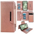 For Google Pixel 9 Pro Multifunctional 7-Card Wallet Leather Phone Case(Rose Gold)