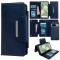 For Google Pixel 8 Multifunctional 7-Card Wallet Leather Phone Case(Royal Blue)