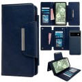 For Google Pixel 6a Multifunctional 7-Card Wallet Leather Phone Case(Royal Blue)