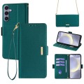 For Samsung Galaxy S23 FE 5G Crossbody Chain Leather Phone Case(Green)