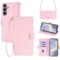 For Samsung Galaxy M34/F34 5G Crossbody Chain Leather Phone Case(Pink)