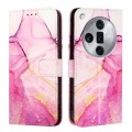 For OPPO Find X7 Ultra PT003 Marble Pattern Flip Leather Phone Case(Pink Purple Gold)