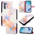 For OPPO Reno5 4G / 5G / Find X3 Lite PT003 Marble Pattern Flip Leather Phone Case(Galaxy Marble Whi