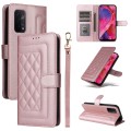 For OPPO A54 5G / A74 5G Diamond Lattice Leather Flip Phone Case(Rose Gold)
