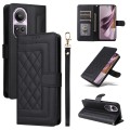 For OPPO Reno10 5G / Reno10 Pro 5G Diamond Lattice Leather Flip Phone Case(Black)
