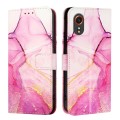 For Samsung Galaxy Xcover7 PT003 Marble Pattern Flip Leather Phone Case(Pink Purple Gold)