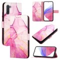 For Samsung Samsung Galaxy Note10 PT003 Marble Pattern Flip Leather Phone Case(Pink Purple Gold)