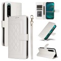 For Sony Xperia 5 III Diamond Lattice Leather Flip Phone Case(White)