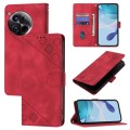 For OnePlus 12 5G Global Skin-feel Embossed Leather Phone Case(Red)