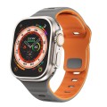 For Apple Watch Series 2 38mm Wave Texture Reverse Buckle Silicone Watch Band(Space Grey Orange)