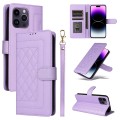 For iPhone 14 Pro Max Diamond Lattice Leather Flip Phone Case(Light Purple)