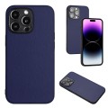 For iPhone 14 Pro Max R20 Leather Pattern Phone Single Case(Blue)