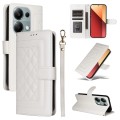 For Xiaomi Redmi Note 13 Pro 4G Diamond Lattice Leather Flip Phone Case(White)