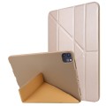 For iPad Pro 11 2024 TPU Deformation Flip Leather Tablet Case with Holder(Gold)