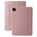 For iPad Pro 11 2024 TPU Deformation Flip Leather Tablet Case with Holder(Rose Gold)