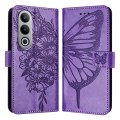 For OnePlus Nord CE4 Embossed Butterfly Leather Phone Case(Light Purple)