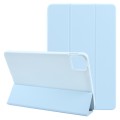 For iPad Pro 13 2024 Three-fold Holder Flip Tablet Leather Case(Sky Blue)