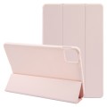 For iPad Air 11 2024 Three-fold Holder Flip Tablet Leather Case(Light Pink)