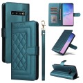 For Samsung Galaxy S10 Diamond Lattice Leather Flip Phone Case(Green)