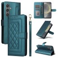 For Samsung Galaxy S24+ 5G Diamond Lattice Leather Flip Phone Case(Green)