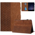 For Amazon Kindle Paperwhite 4/3/2/1 Building Blocks Embossed Leather Smart Tablet Case(Brown)