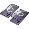 For Samsung Galaxy S24 5G Snap Buckle Metal Frame Frosted MagSafe Phone Case(Purple)