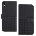 For iPhone X / XS Woven Embossed RFID Blocking Leather Phone Case(Black)
