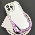 For iPhone 14 Pro Max Gradient Wave Mirror TPU Phone Case(Light Purple)