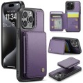 For iPhone 15 Pro JEEHOOD J05 Business Magnetic Style RFID Leather Phone Case(Purple)