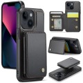For iPhone 13 JEEHOOD J05 Business Magnetic Style RFID Leather Phone Case(Black)