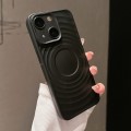 For iPhone 13 Wave Texture PC Shockproof Phone Case(Black)