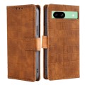 For Google Pixel 8a Skin Feel Crocodile Magnetic Clasp Leather Phone Case(Brown)