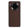 For Huawei Mate 30 Genuine Leather Litchi Texture Phone Case(Coffee)