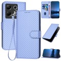 For Infinix Note 30 4G YX0070 Carbon Fiber Buckle Leather Phone Case with Lanyard(Light Purple)