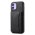 For iPhone 12 Denior D13 Retro Texture Leather MagSafe Card Bag Phone Case(Black)