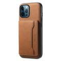 For iPhone 12 Pro Denior D13 Retro Texture Leather MagSafe Card Bag Phone Case(Brown)