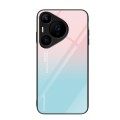 For Huawei Pura 70 Pro Colorful Painted Glass Phone Case(Blue Sky)