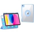 For iPad 10th Gen 10.9 2022 Rotatable Magnetic Detachable Leather Tablet Case with Pen Slot(Blue)