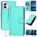 For Motorola Moto G Power 5G 2024 YX0070 Carbon Fiber Buckle Leather Phone Case with Lanyard(Light B