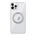 For iPhone 13 Pro MagSafe Holder PC Hybrid TPU Phone Case(Transparent White)