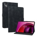 For Lenovo Tab M11/Xiaoxin Pad 11 2024 Lily Embossed Leather Tablet Case(Black)